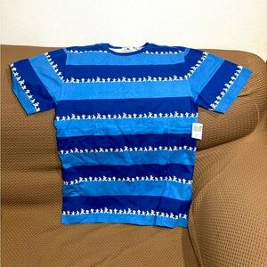 Disney Parks Mickey Mouse & Friends Blue White Stripe Shirt Top S/Small NEW
